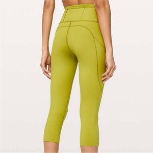 Fast and Free High-Rise Tight 25” Pockets size 4 Golden Lime